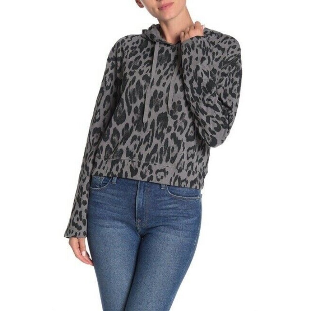 Socialite Women' Casual Long Sleeve Pullover Hoodie In Animal Print Size L